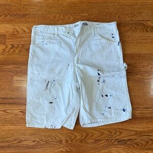 Men's White Dickies X UO Paint Splatter Carpenter Short